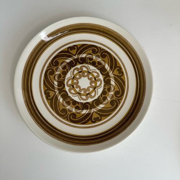 Vintage Dinner Plate by Tulton or Jamestown Brown Scrolls - Picture 1 of 5